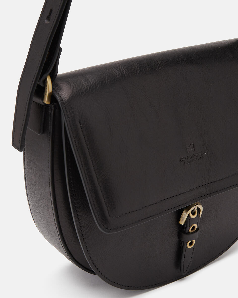 SADDLE BAG Black  - Messenger Bags - Women's Bags - Bags - Cuoieria Fiorentina