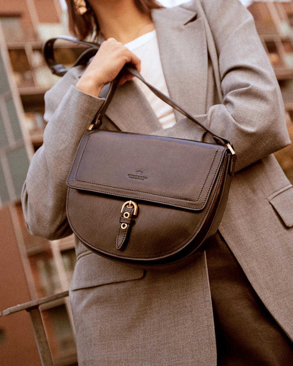 SADDLE BAG Black  - Messenger Bags - Women's Bags - Bags - Cuoieria Fiorentina