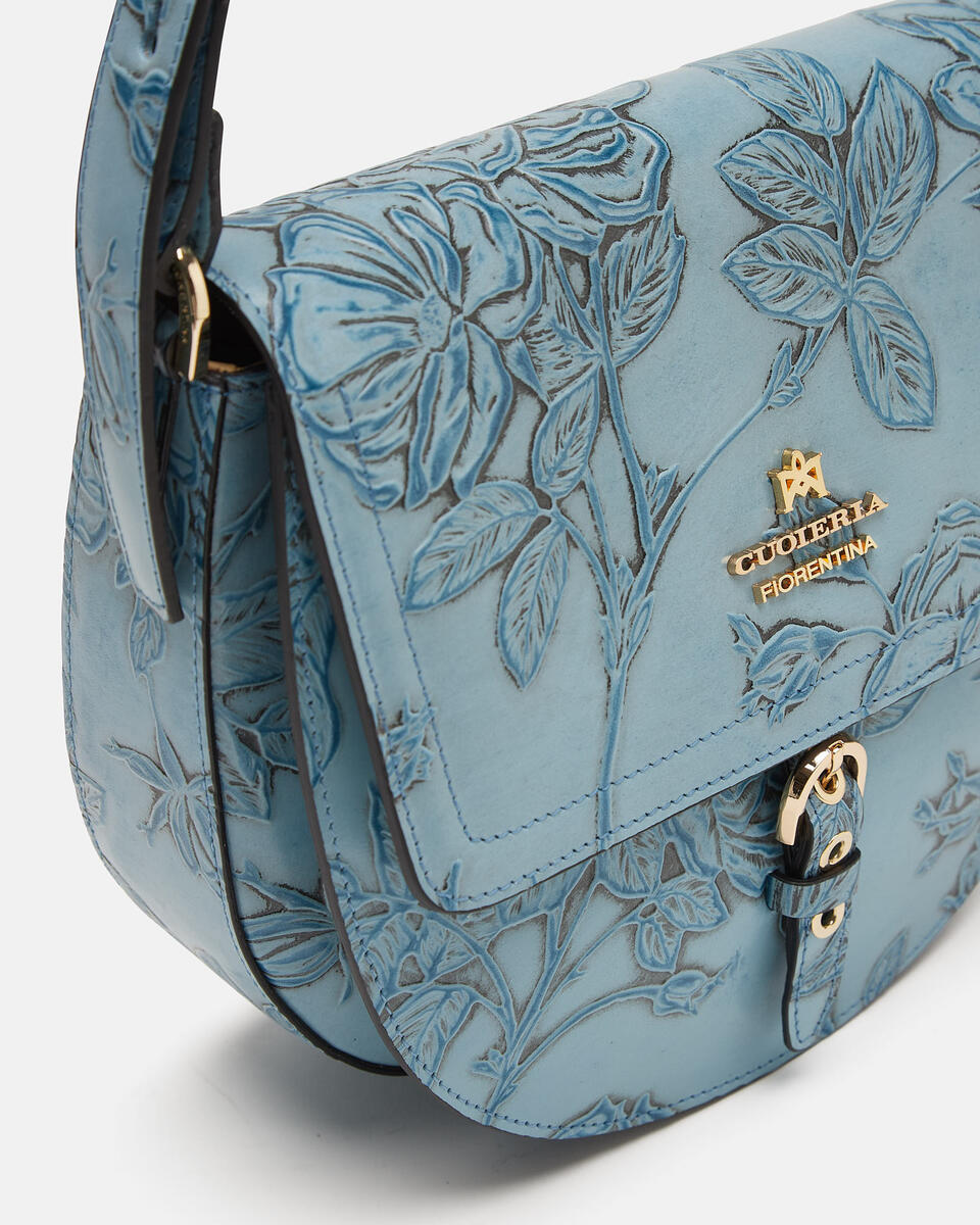 SADDLE BAG Light blue  - Messenger Bags - Women's Bags - Bags - Cuoieria Fiorentina