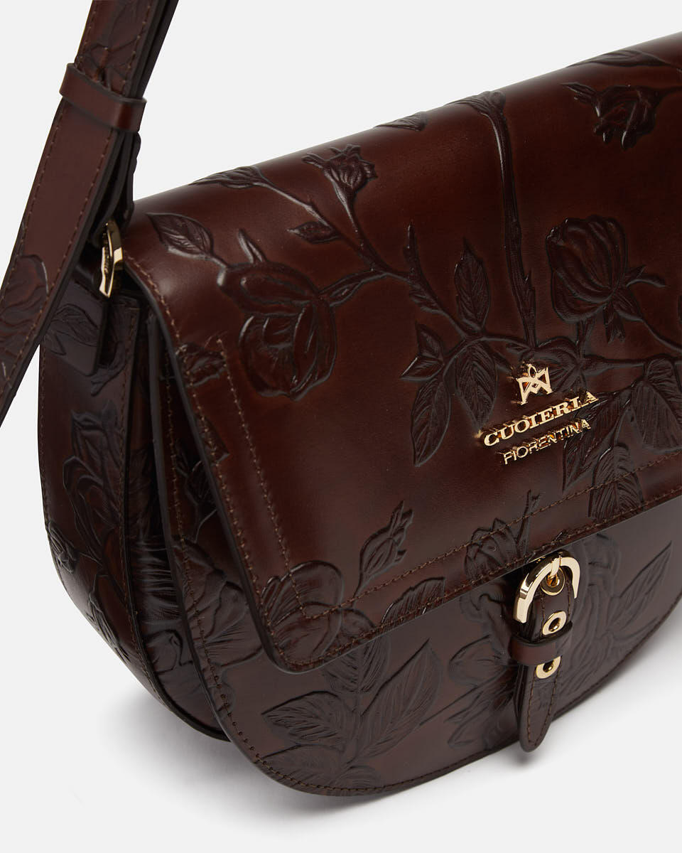 SADDLE BAG Mahogany  - Messenger Bags - Women's Bags - Bags - Cuoieria Fiorentina