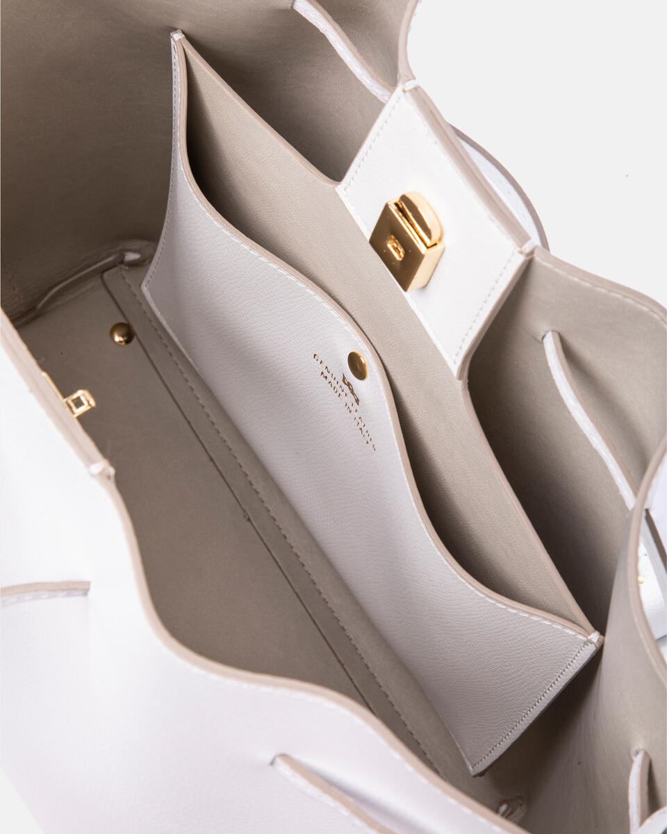 Eva bucket Bianco  - Secchiello - Borse Donna - Borse - Cuoieria Fiorentina