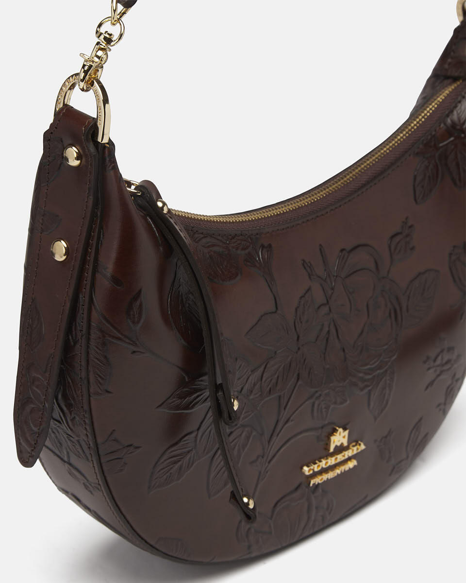 Small Hobo Mahogany  - Shoulder Bags - Women's Bags - Bags - Cuoieria Fiorentina