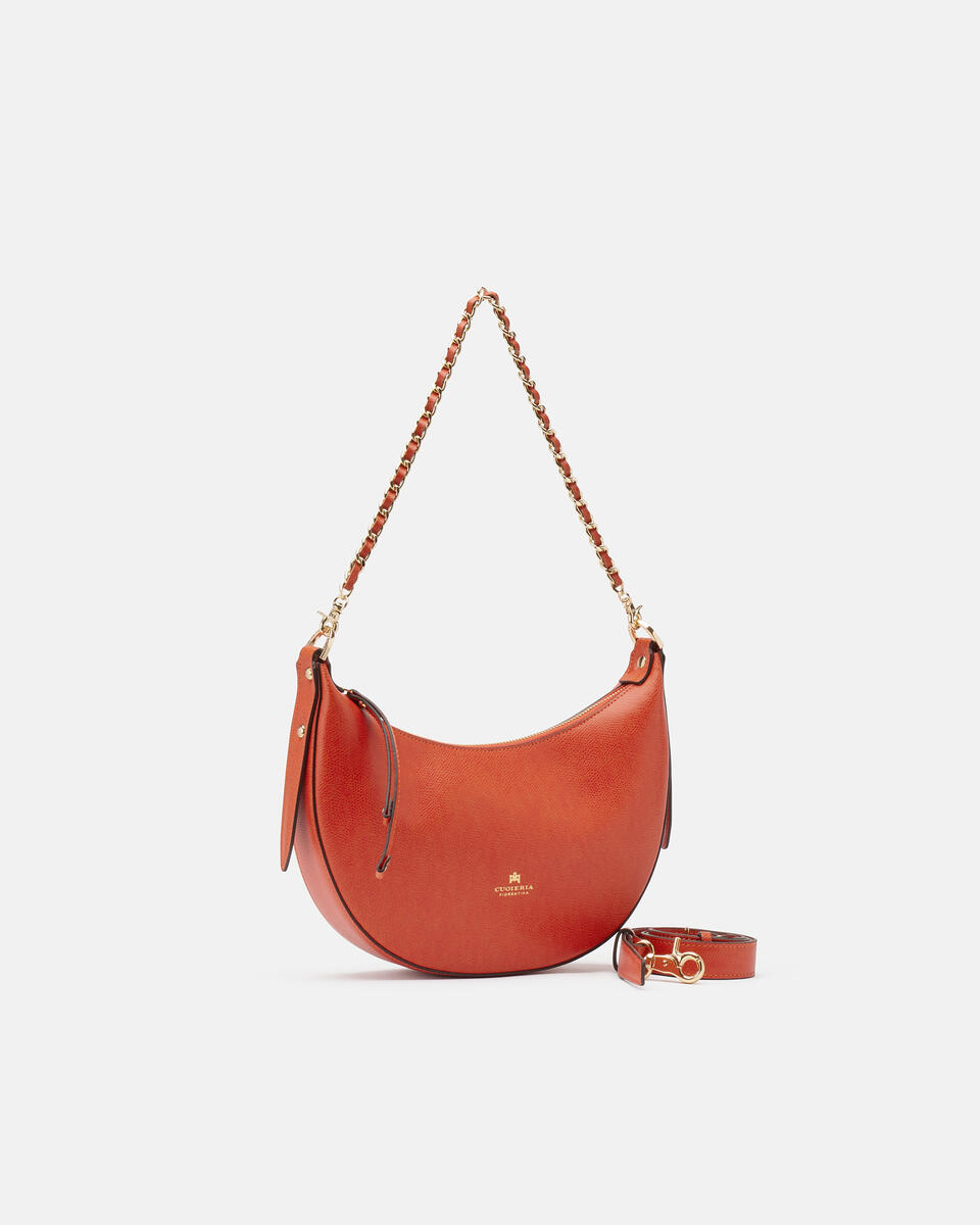 Small Hobo Burnt orange  - Shoulder Bags - Women's Bags - Bags - Cuoieria Fiorentina