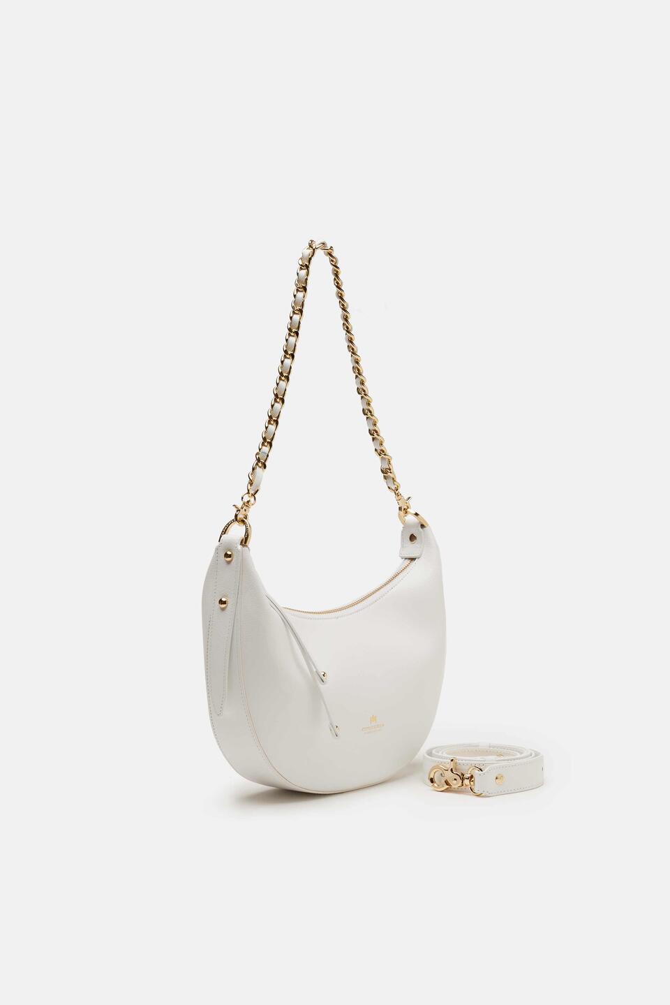 Eva small hobo Bianco  - Borse A Spalla - Borse Donna - Borse - Cuoieria Fiorentina