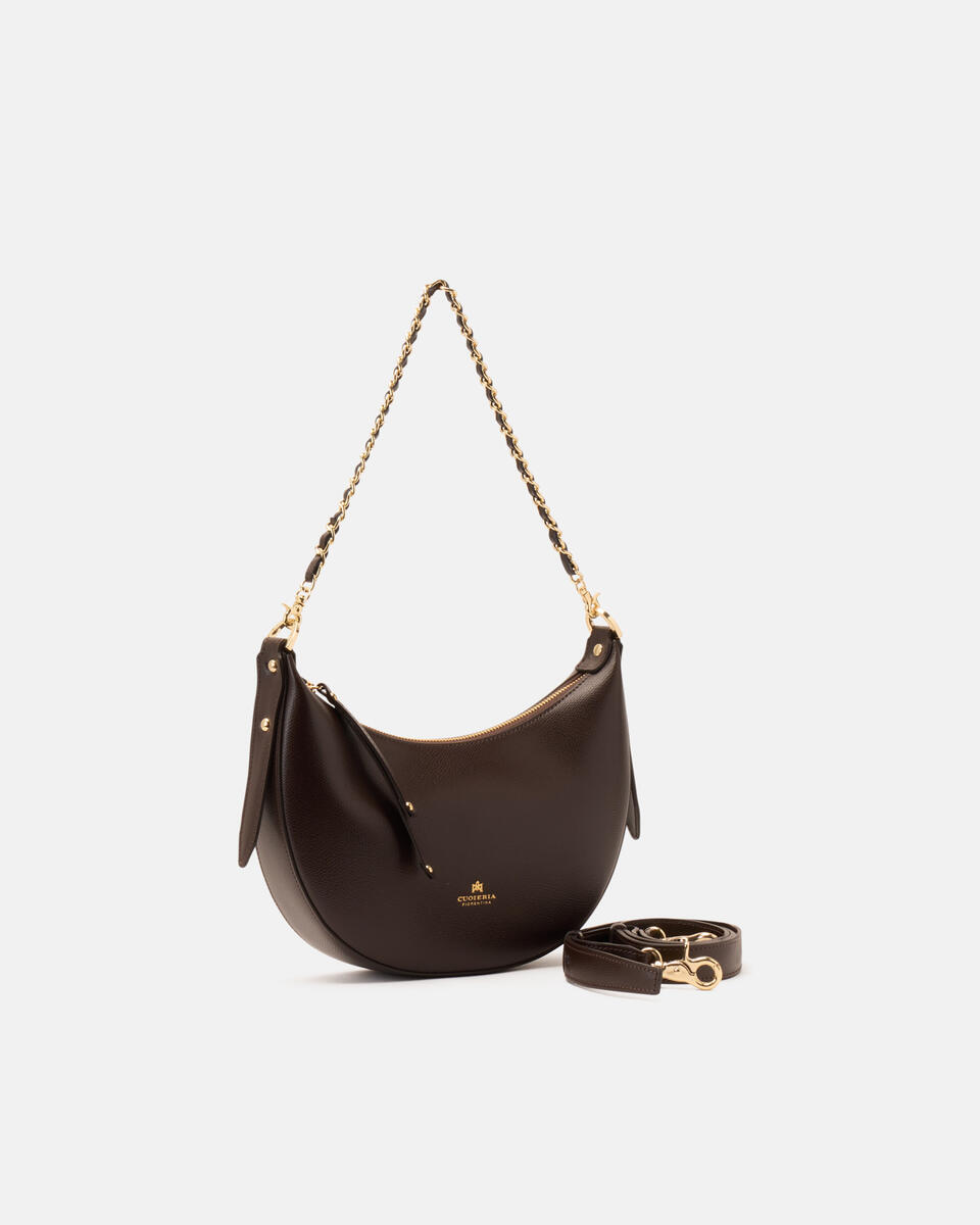 Eva small hobo Testa di moro  - Cuoieria Fiorentina