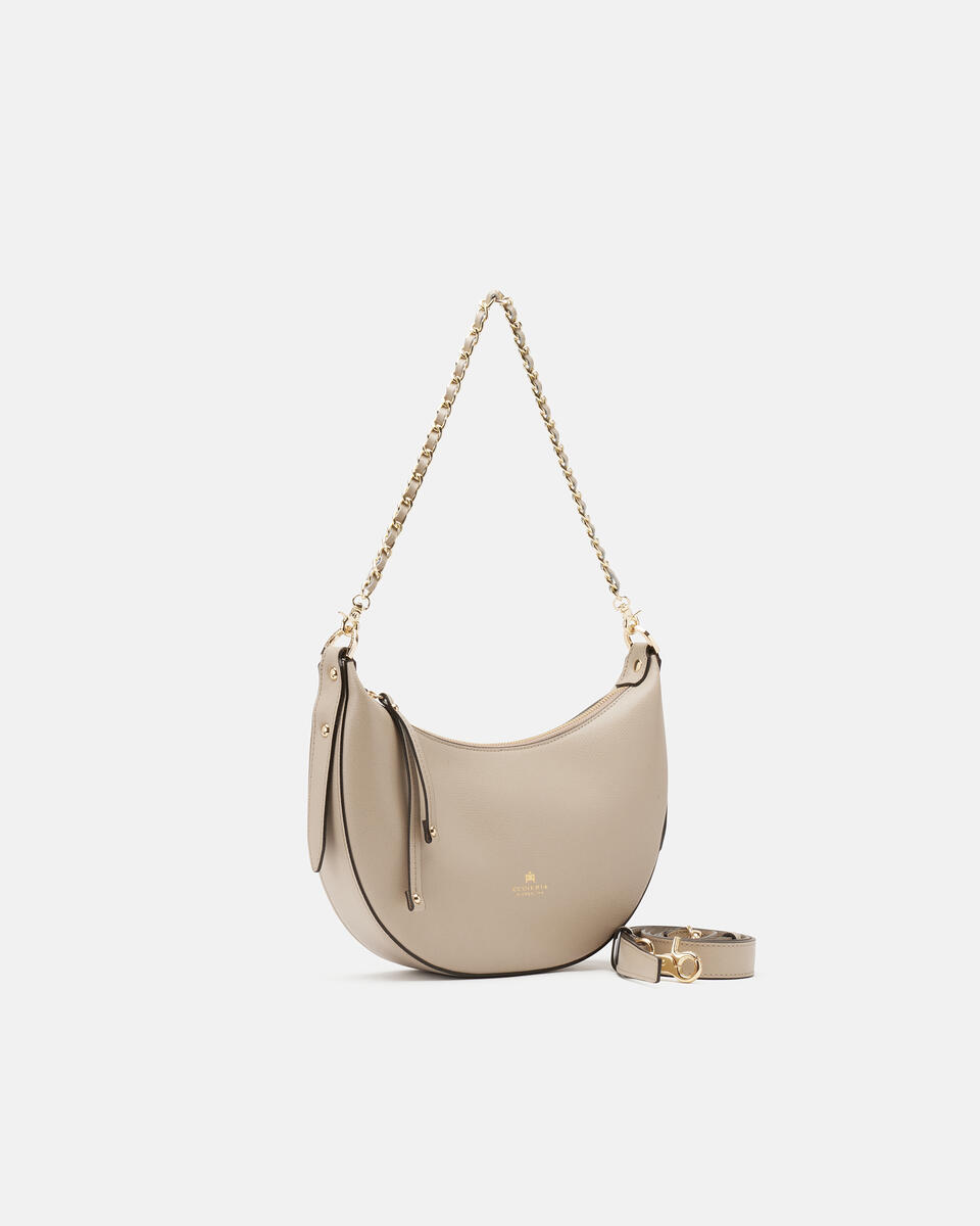 Eva small hobo Taupe  - Borse A Spalla - Borse Donna - Borse - Cuoieria Fiorentina