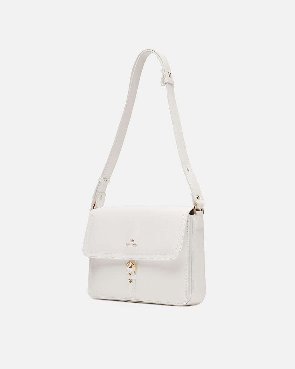 Eva Xbody squadrata Bianco  - Messenger - Borse Donna - Borse - Cuoieria Fiorentina