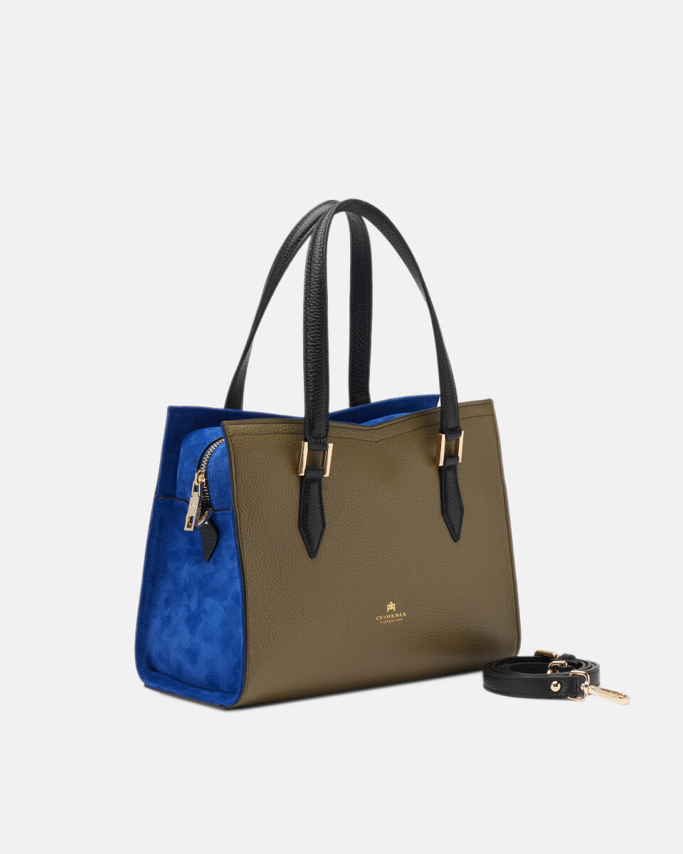 Duffle Blackmilitarybluette  - Tote Bag - Women's Bags - Bags - Cuoieria Fiorentina