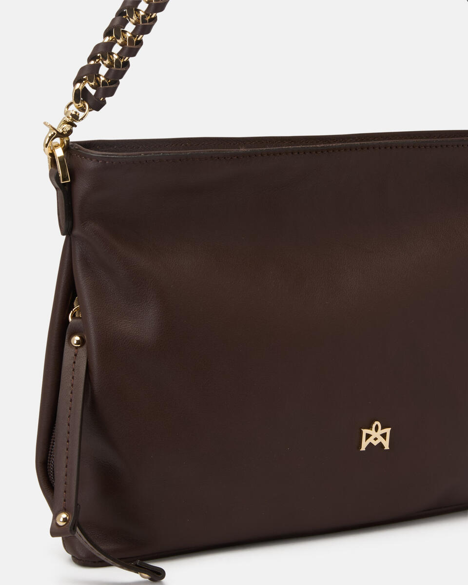 Charlotte Xbody Cioccolato  - Borse A Spalla - Borse Donna - Borse - Cuoieria Fiorentina