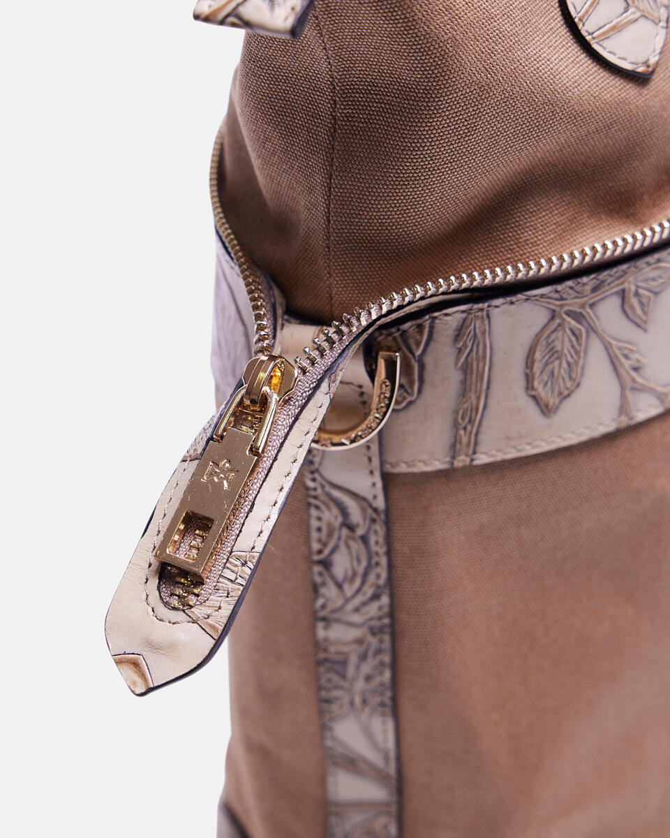 Mystica Small Totecanvasmimì Taupe  - Cuoieria Fiorentina