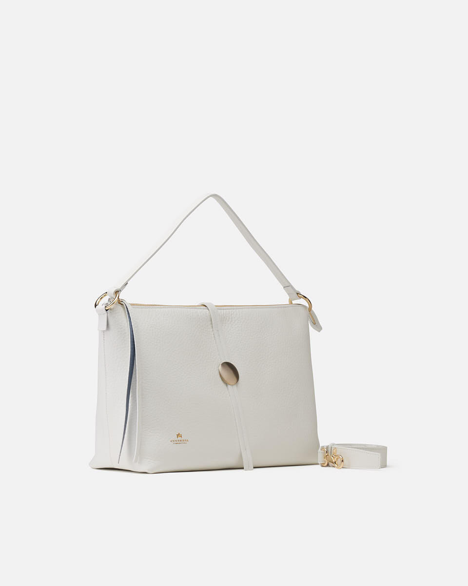 Iris Large hobo dollaro double Bianco  - Cuoieria Fiorentina