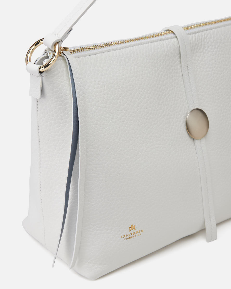 Iris Large hobo dollaro double Bianco  - Cuoieria Fiorentina