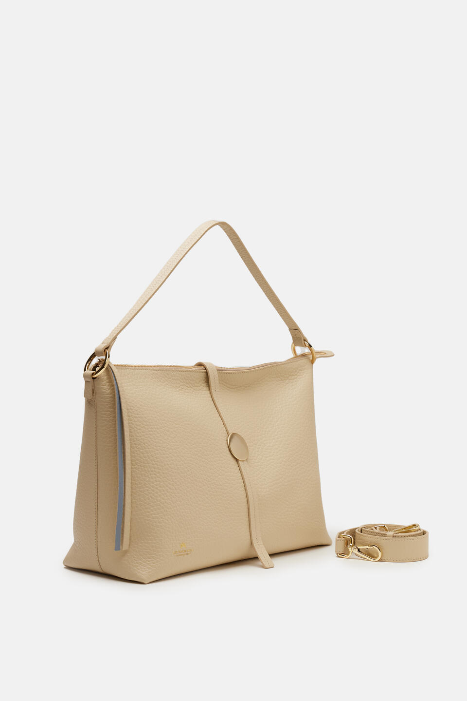 Iris Large hobo dollaro double Beige  - Cuoieria Fiorentina