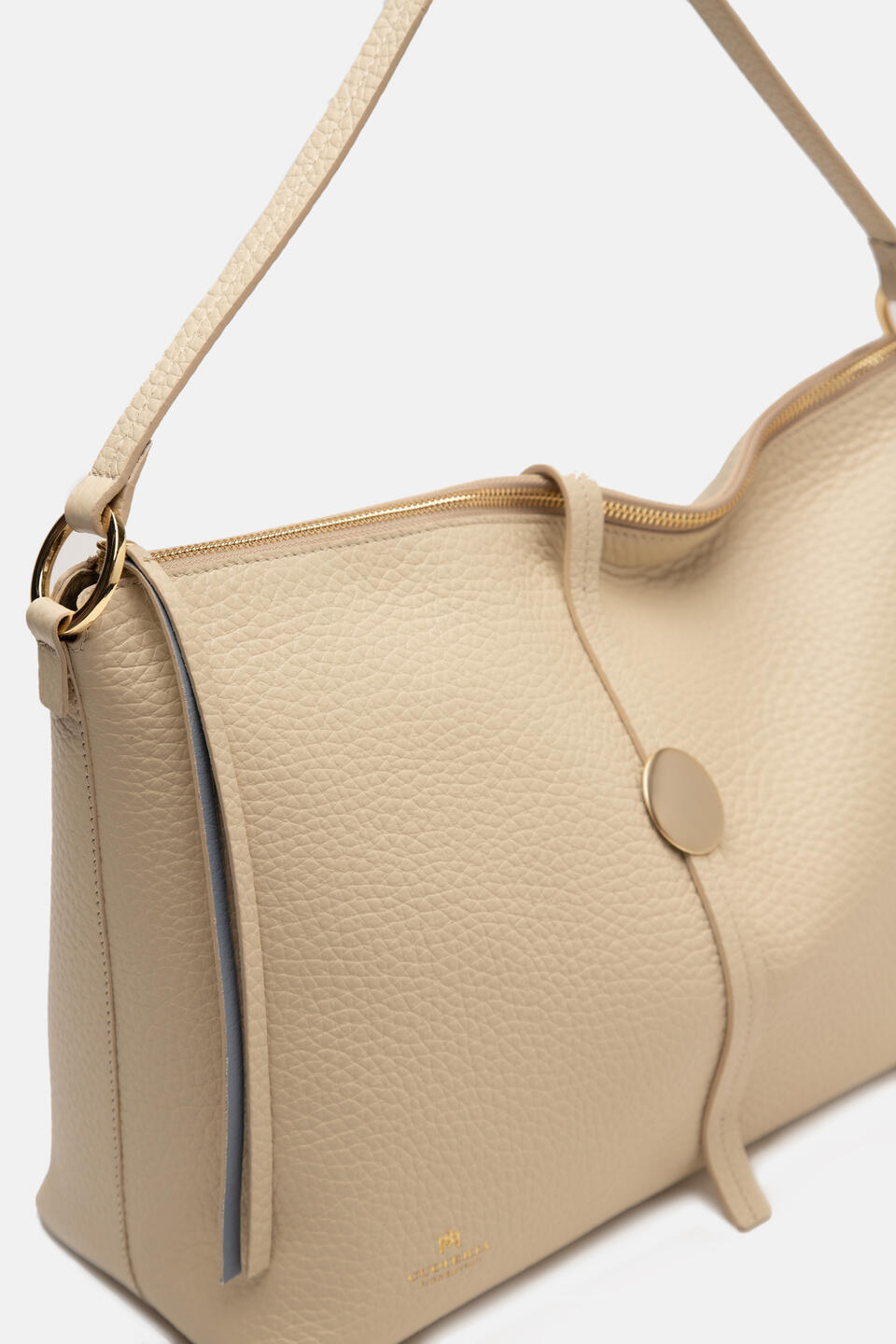 Iris Large hobo dollaro double Beige  - Cuoieria Fiorentina