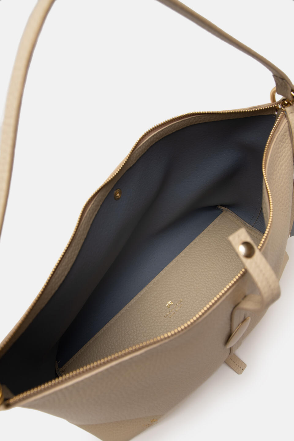 Iris Large hobo dollaro double Beige  - Cuoieria Fiorentina