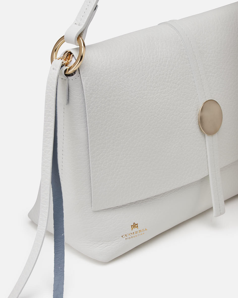 Iris Large Flap bag dollaro double Bianco  - Borse A Spalla - Borse Donna - Borse - Cuoieria Fiorentina
