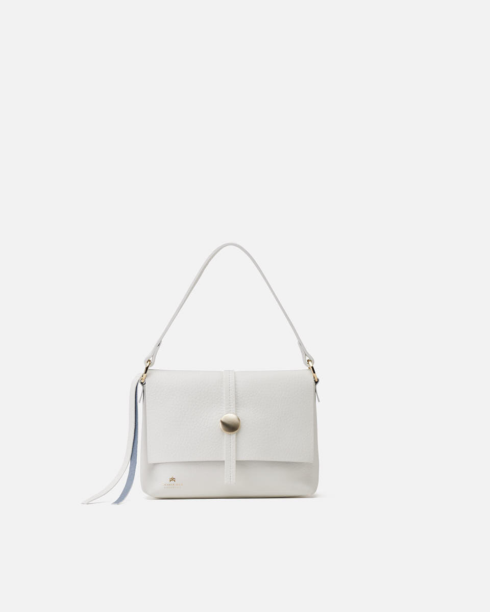 Iris Small Flap bag dollaro double Bianco  - Borse A Spalla - Borse Donna - Borse - Cuoieria Fiorentina