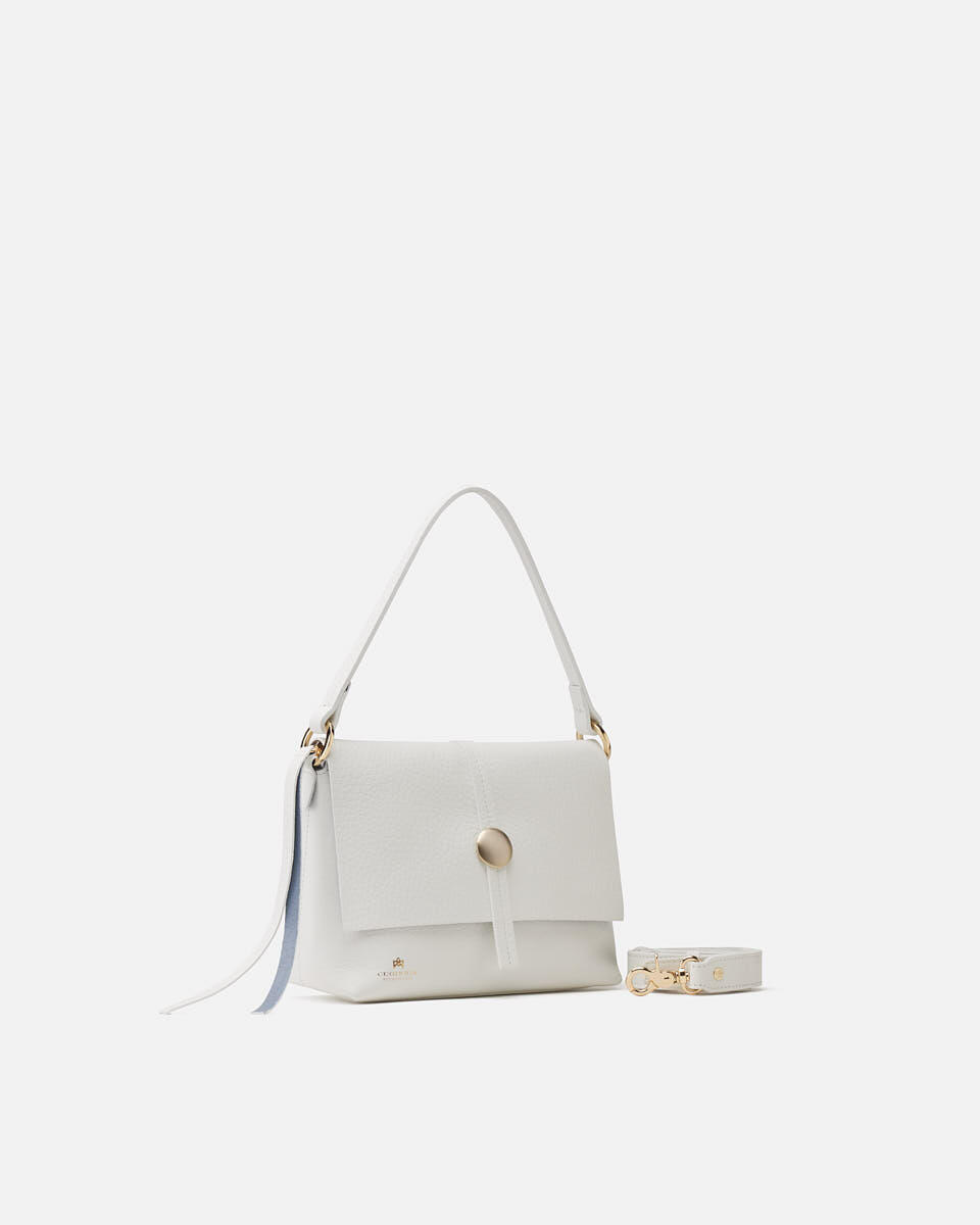Iris Small Flap bag dollaro double Bianco  - Borse A Spalla - Borse Donna - Borse - Cuoieria Fiorentina