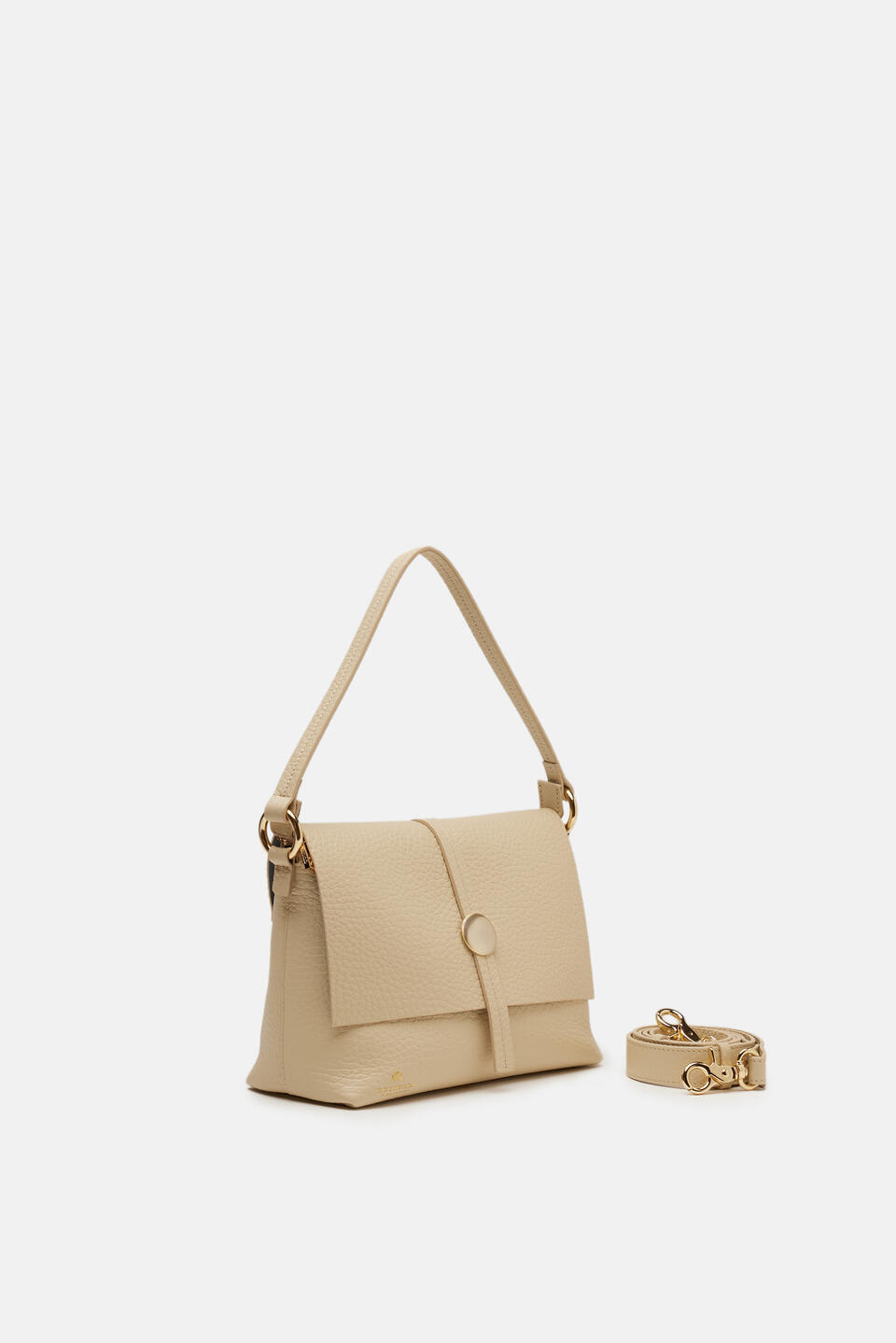 Iris Small Flap bag dollaro double Beige  - Borse A Spalla - Borse Donna - Borse - Cuoieria Fiorentina