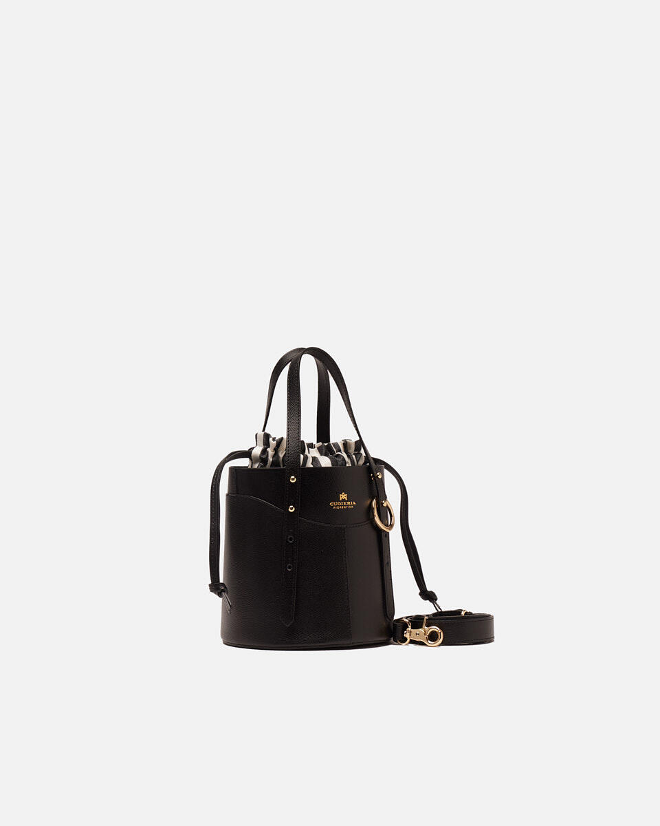 Amber Small Bucket Nero  - Secchiello - Borse Donna - Borse - Cuoieria Fiorentina