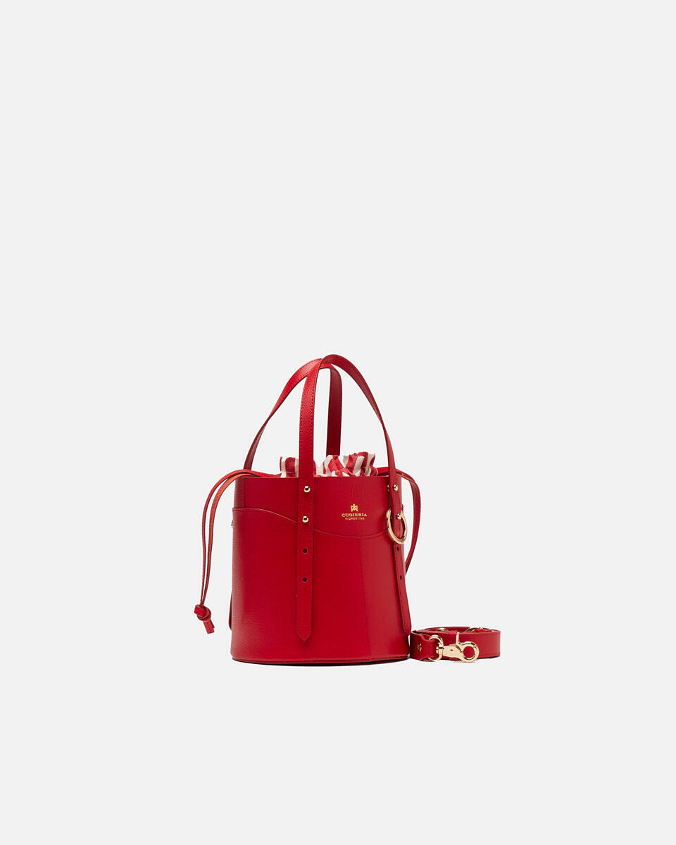 Amber Small Bucket Rosso  - Secchiello - Borse Donna - Borse - Cuoieria Fiorentina