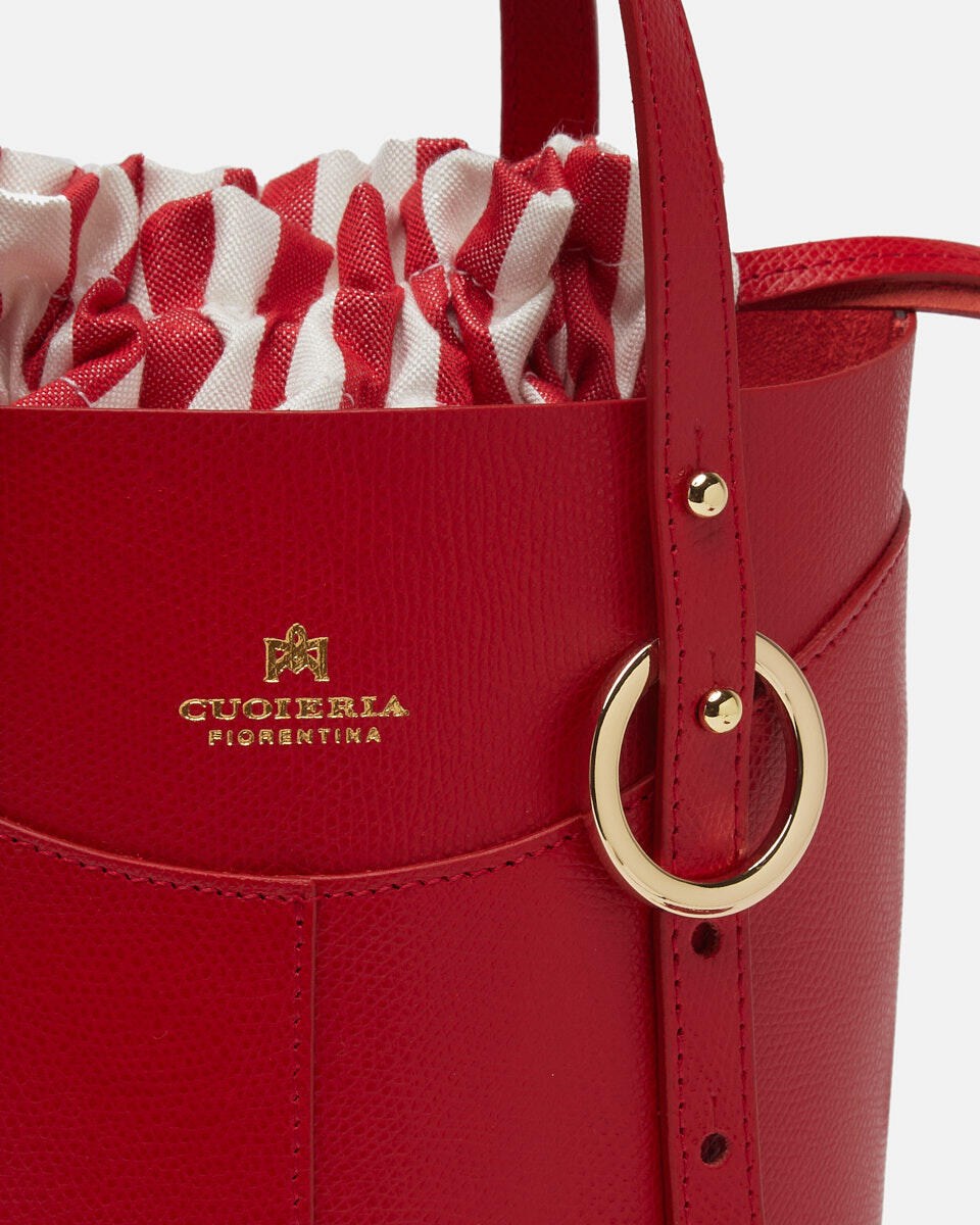 Amber Small Bucket Rosso  - Secchiello - Borse Donna - Borse - Cuoieria Fiorentina