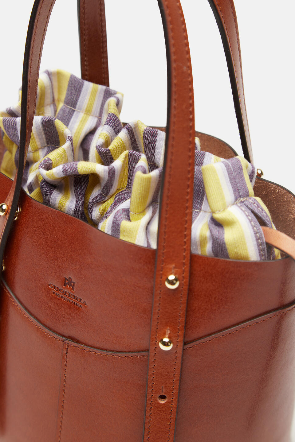 Amber Medium Bucket Naturale  - Secchiello - Borse Donna - Borse - Cuoieria Fiorentina