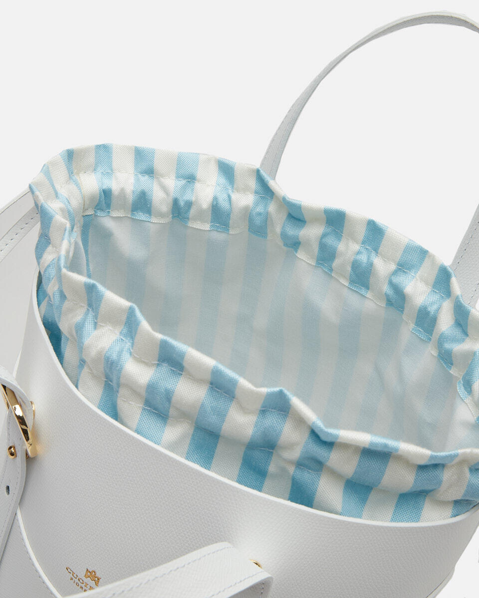 Amber Medium Bucket BIANCO  - Secchiello - Borse Donna - Borse - Cuoieria Fiorentina