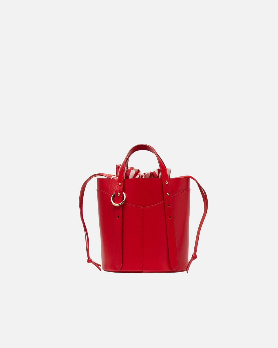 Amber Medium Bucket Rosso  - Secchiello - Borse Donna - Borse - Cuoieria Fiorentina