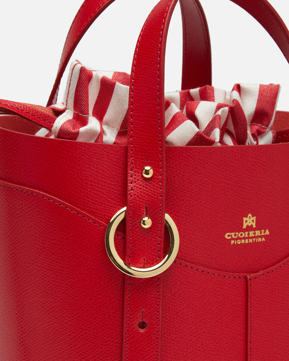 Amber Medium Bucket Rosso  - Secchiello - Borse Donna - Borse - Cuoieria Fiorentina