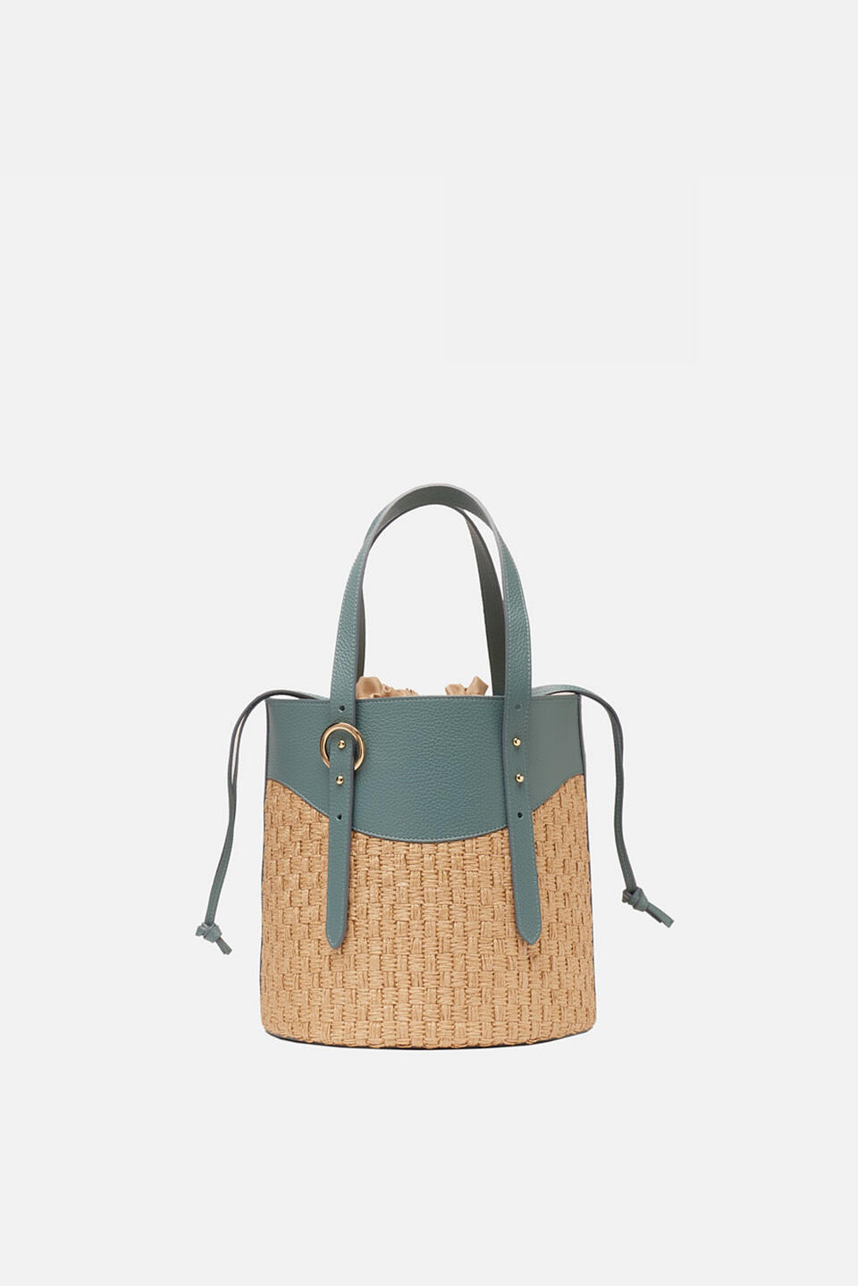 Amber Medium bucket pelle e paglia Carta zucchero  - Tote Bag - Borse Donna - Borse - Cuoieria Fiorentina