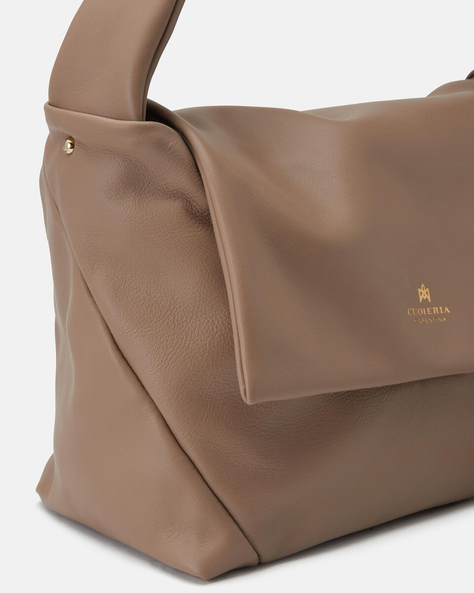 SMALL MESSENGER Taupe  - Tote Bag - Women's Bags - Bags - Cuoieria Fiorentina
