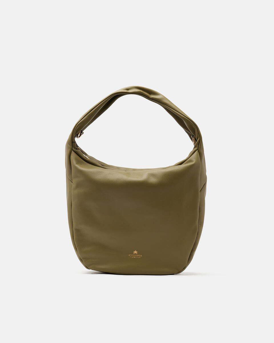 LARGE HOBO Olive  - Shoulder Bags - Women's Bags - Bags - Cuoieria Fiorentina