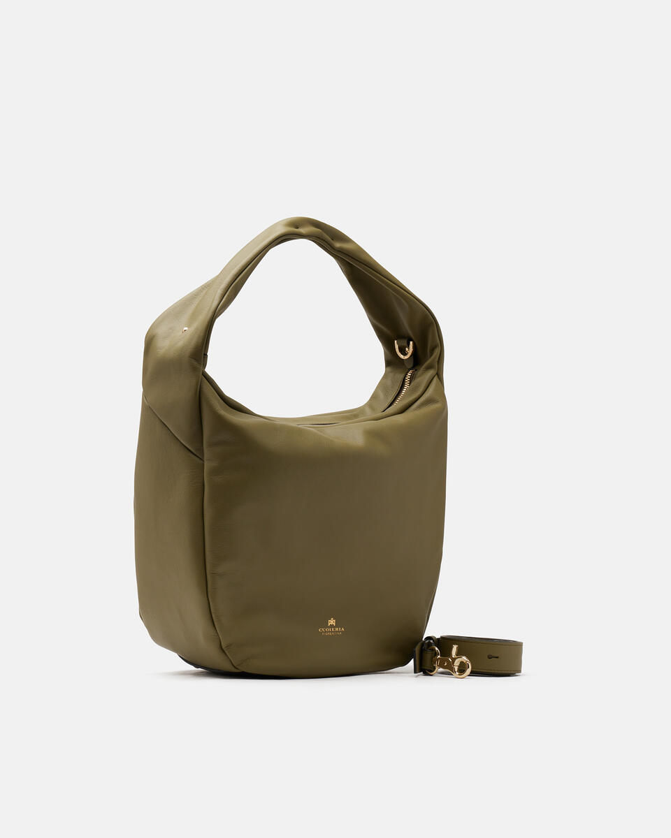 LARGE HOBO Olive  - Shoulder Bags - Women's Bags - Bags - Cuoieria Fiorentina