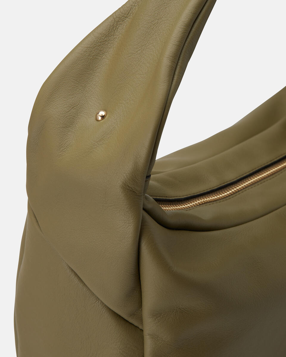 LARGE HOBO Olive  - Shoulder Bags - Women's Bags - Bags - Cuoieria Fiorentina