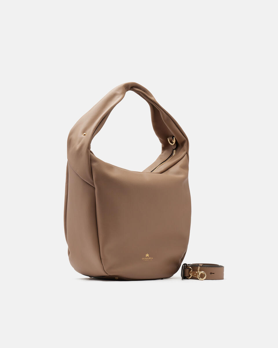 LARGE HOBO Taupe  - Shoulder Bags - Women's Bags - Bags - Cuoieria Fiorentina