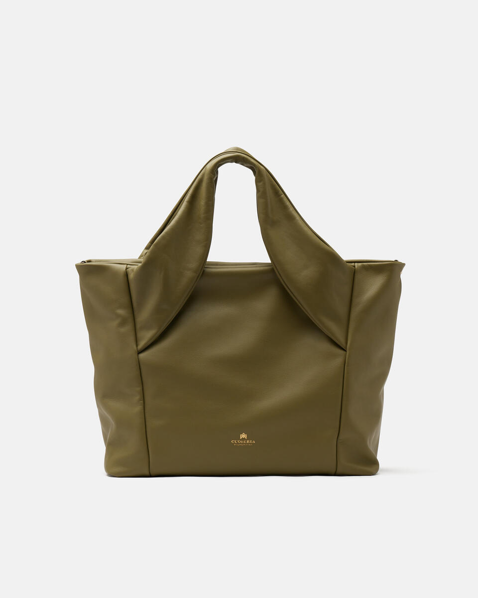 LARGE SHOPPING Olive  - Bags - Special Price - Cuoieria Fiorentina