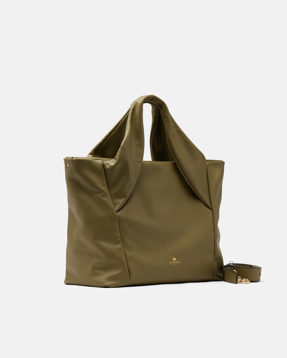 LARGE SHOPPING Olive  - Bags - Special Price - Cuoieria Fiorentina