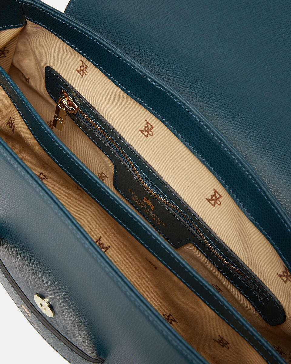 Flap bag Petrol  - Shoulder Bags - Women's Bags - Bags - Cuoieria Fiorentina