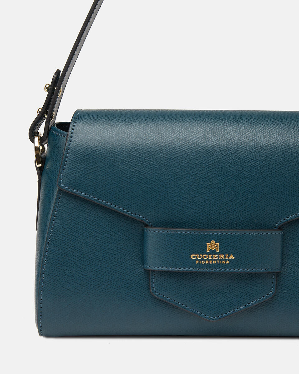 Small flap bag Petrol  - Messenger Bags - Women's Bags - Bags - Cuoieria Fiorentina