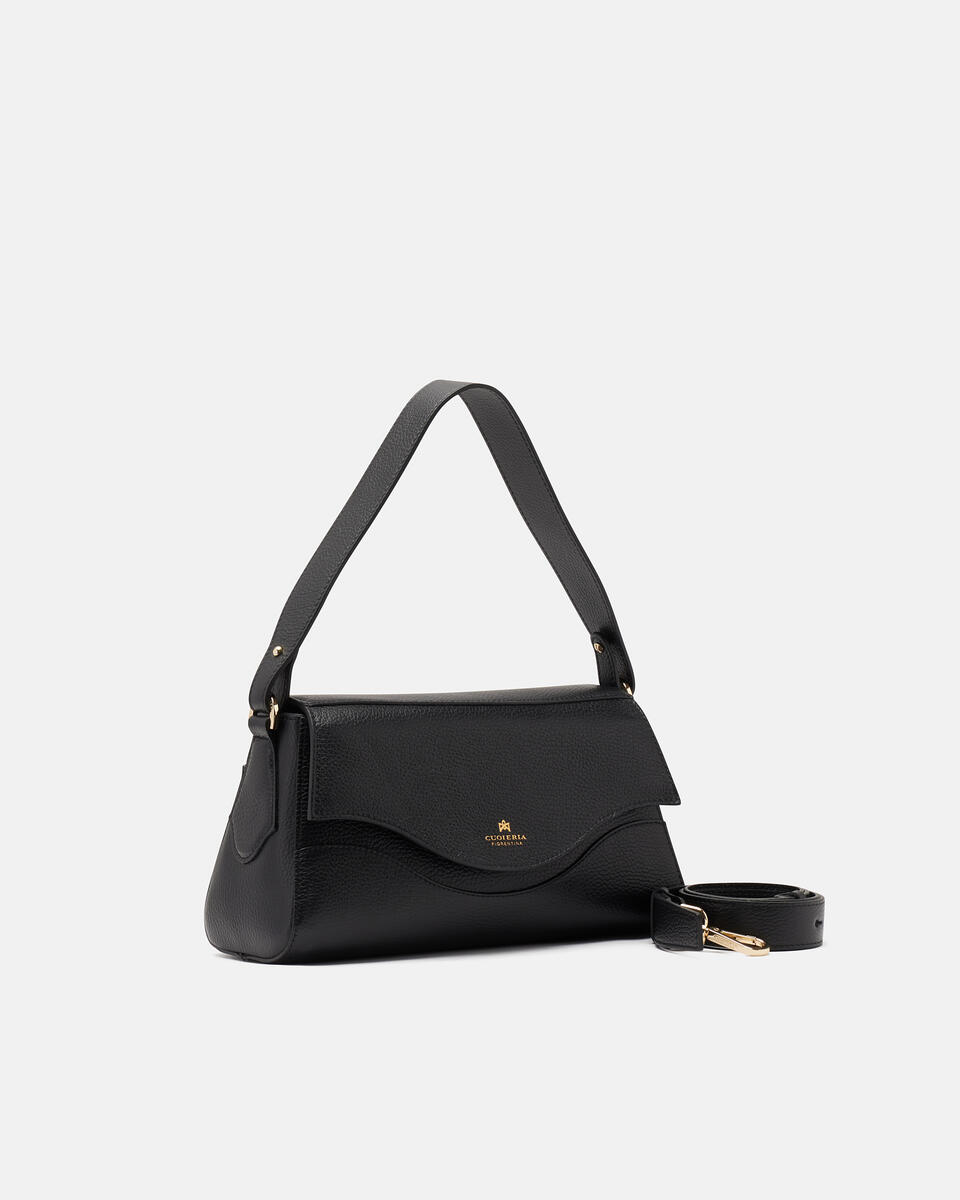 Cora flap baguette Nero  - Messenger - Borse Donna - Borse - Cuoieria Fiorentina