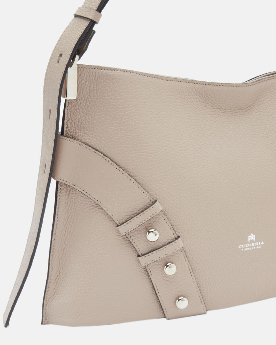 Hobo Taupe  - Shoulder Bags - Women's Bags - Bags - Cuoieria Fiorentina