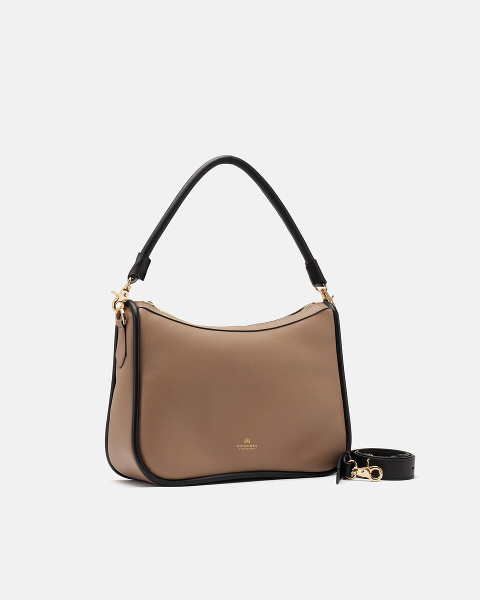 Hobo Taupe  - Shoulder Bags - Women's Bags - Bags - Cuoieria Fiorentina
