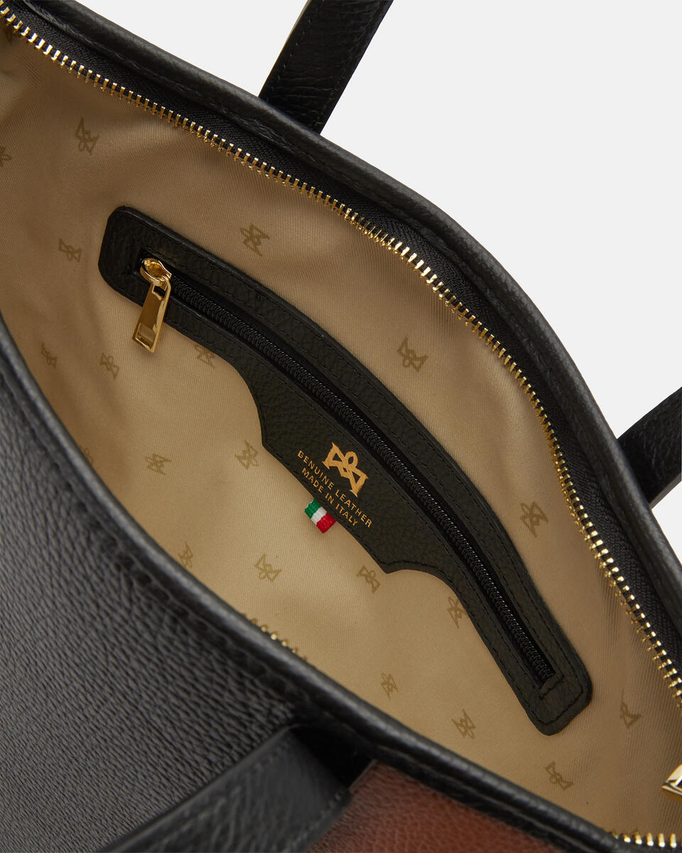 Fizz Tote Bag Nerocuoio  - Cuoieria Fiorentina
