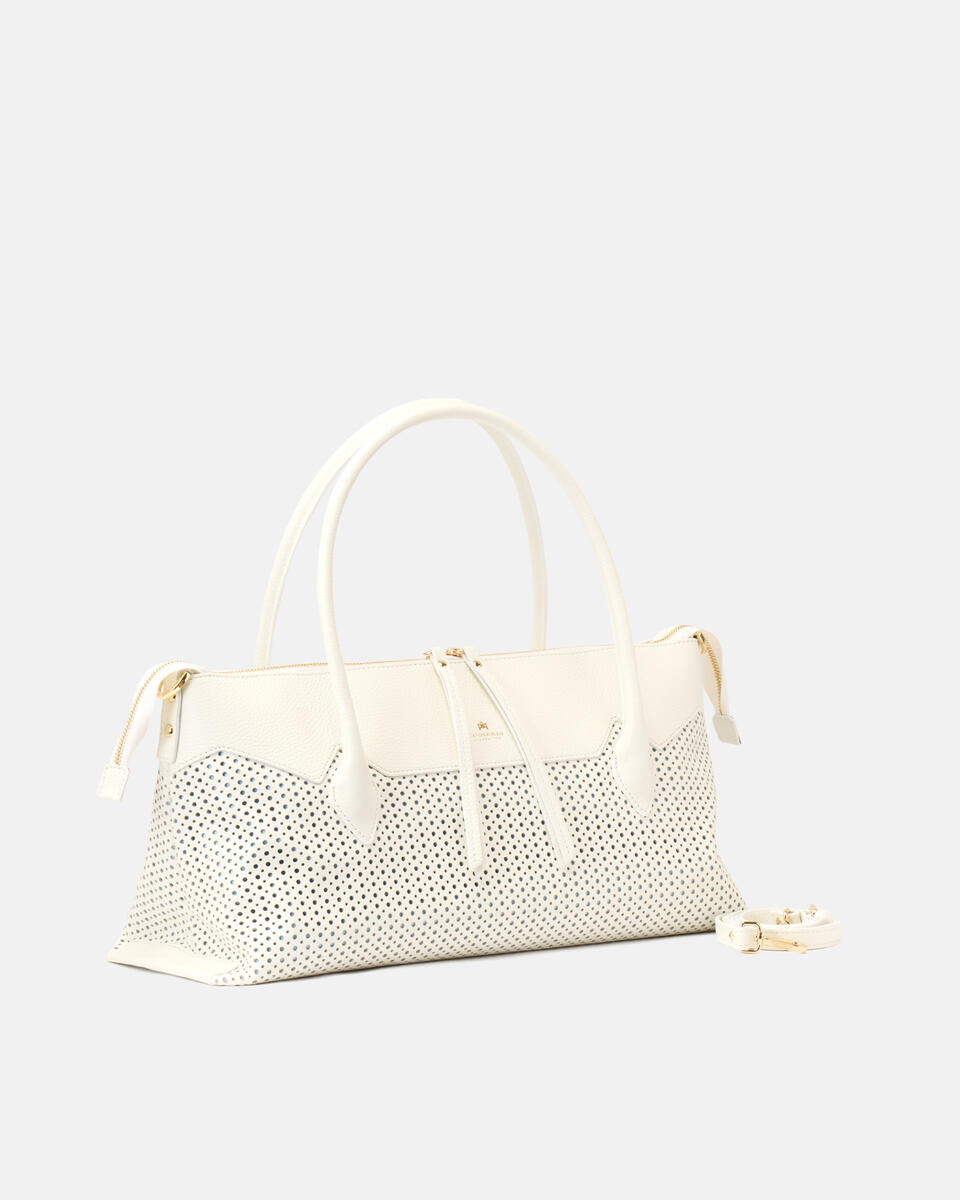 Holly Large tote Dollaro Traforato Bianco  - Cuoieria Fiorentina