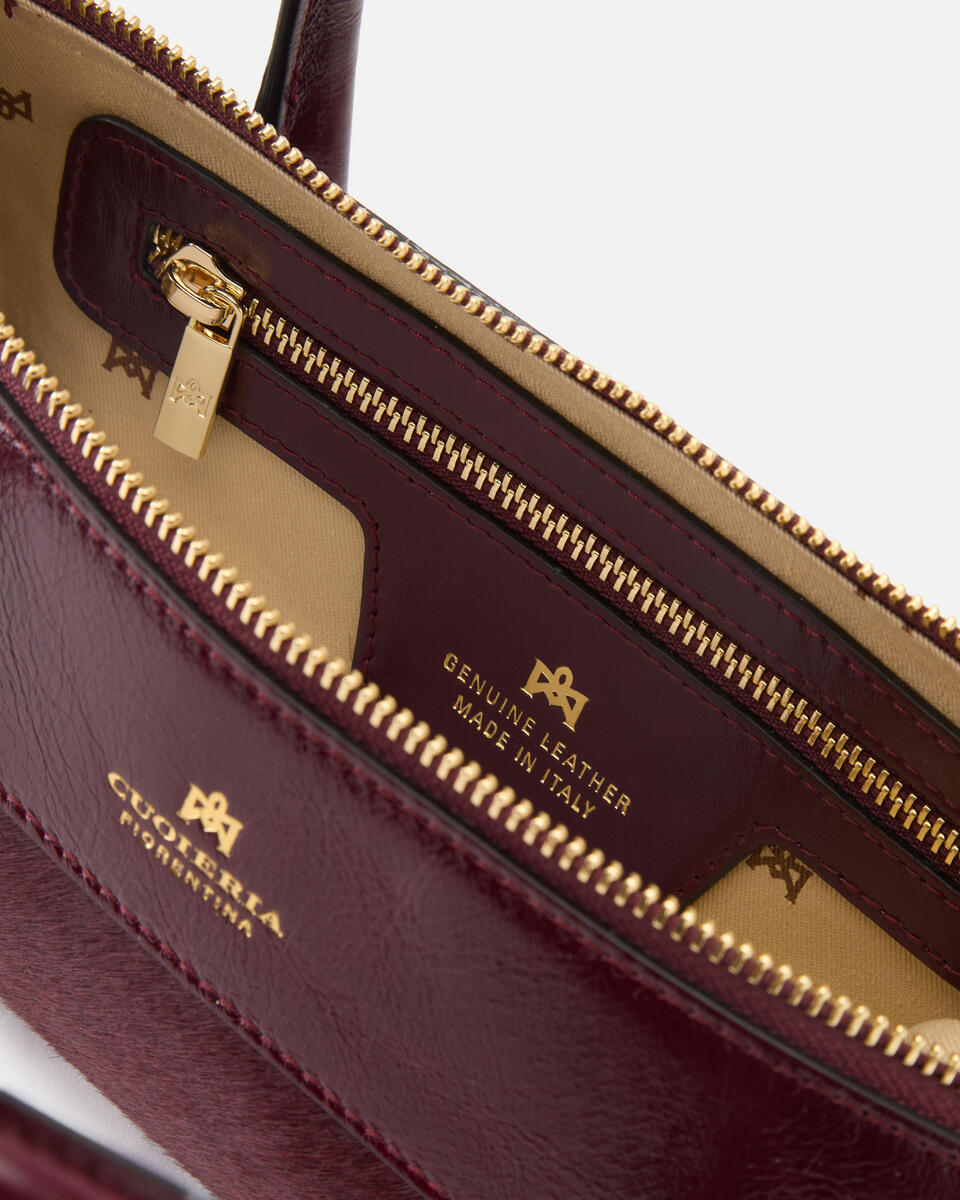 Holly Small tote cavallino Amarena  - Mini Bag - Borse Donna - Borse - Cuoieria Fiorentina