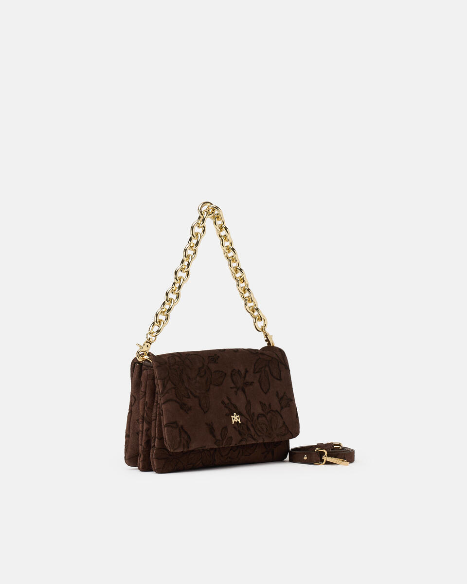 Patty Pattina Camoscio Mimì Cioccolato  - Messenger - Borse Donna - Borse - Cuoieria Fiorentina
