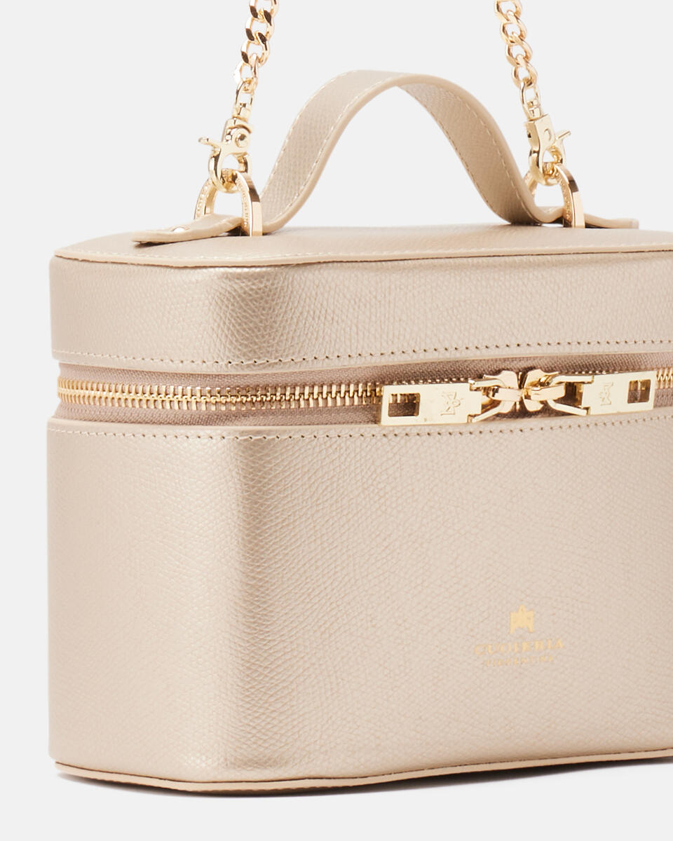 Small Beauty Case Oro  - Accessori Da Viaggio - Borse Da Viaggio - Cuoieria Fiorentina