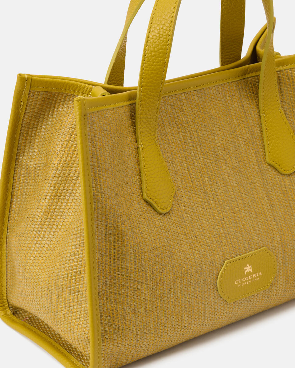 Dora tote pellepaglia Acid green  - Tote Bag - Borse Donna - Borse - Cuoieria Fiorentina