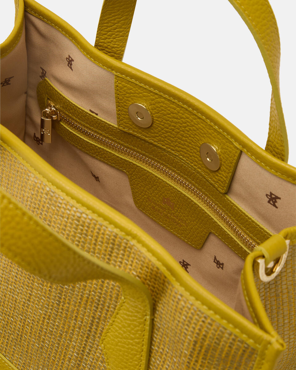 Dora tote pellepaglia Acid green  - Tote Bag - Borse Donna - Borse - Cuoieria Fiorentina
